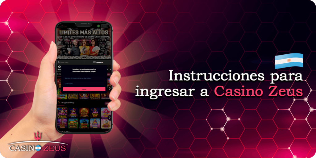 Instrucciones para ingresar a Casino Zeus