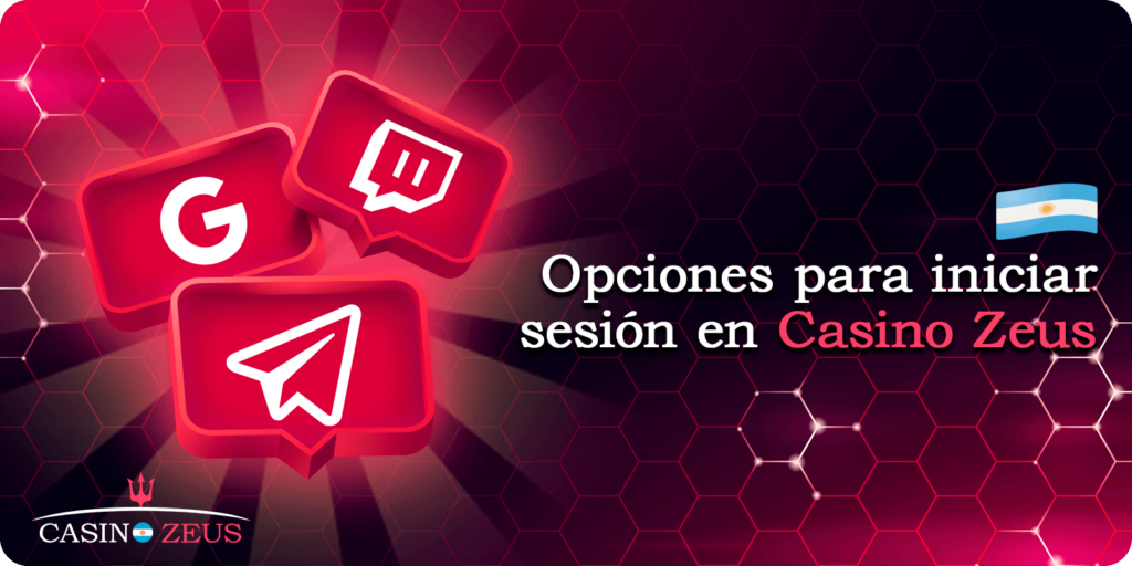 Opciones para iniciar sesión en Casino Zeus